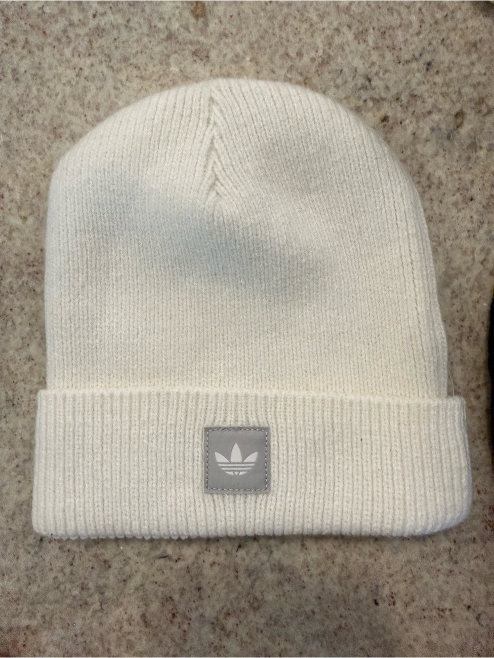adidas Originals Cream Ribbed Cuff Beanie